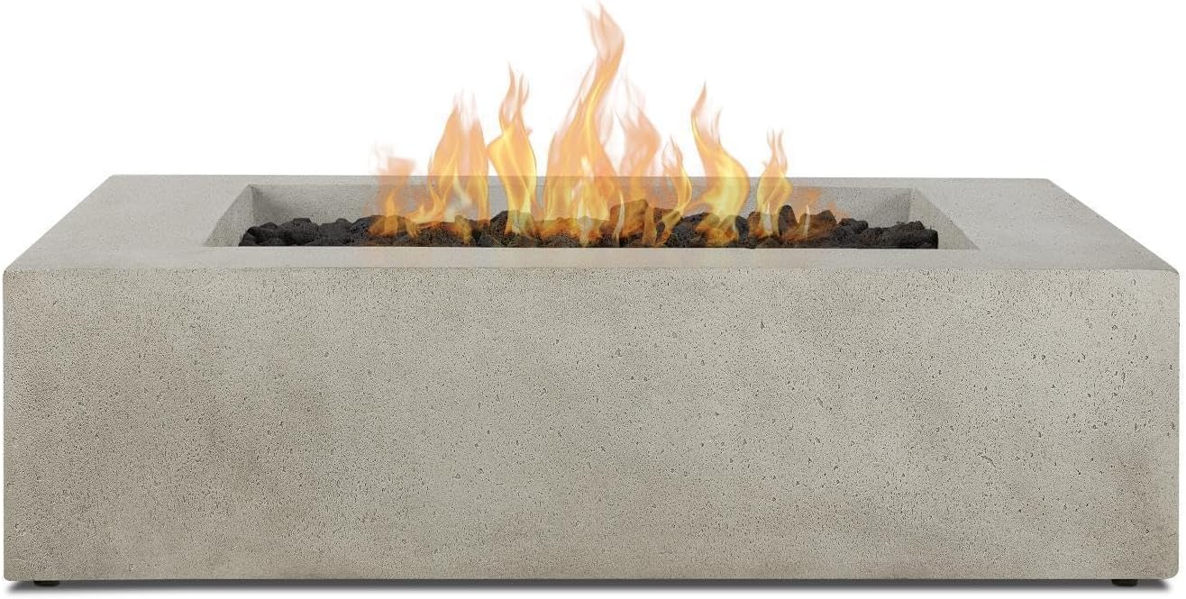 BBQGuys Signature La Valle 42-Inch Square Natural Gas Fire Table - Flint (Ships as Propane w/Conversion Kit)