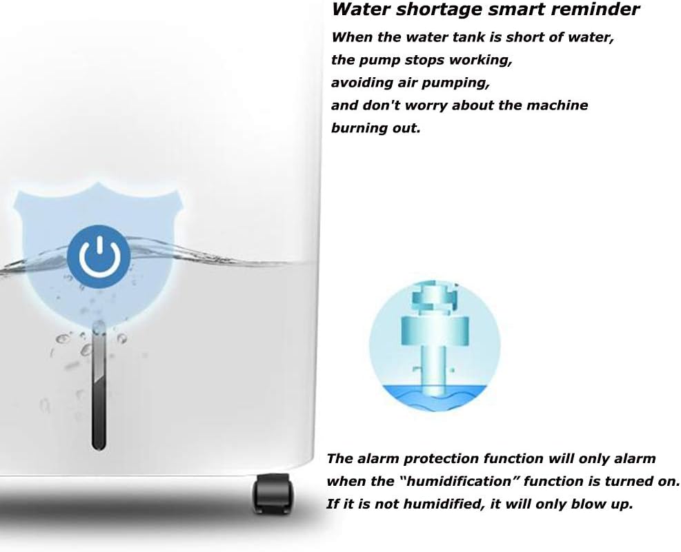 Cooling Fan Evaporative Cooler, with Remote Control Portable Bladeless Air Cooler, Electric Fan & Humidifier, 7H Timing,LCD Display, 3 Modes Air Conditioner for Indoor Home Office Dorms 55W Oscillati