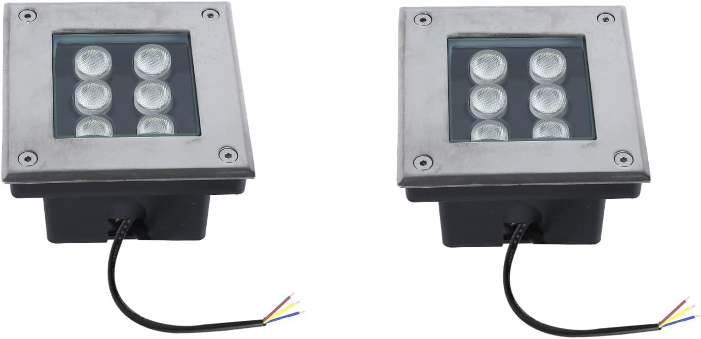 6W Outdoor in Grond Lights 6500K,110V 120V LED Landscape Lights,Waterproof IP67 for Garden,Yard,Walkway,Pathway,Pack of 2
