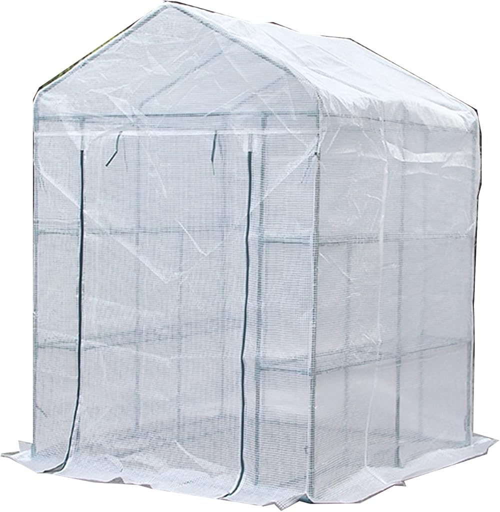 AAGAZA Greenhouse PE Cover Garden House Succulent Plants Flowers Green Plant Insulation Family, Stable Walk-in Green House /685 (Color : Branco, Size : 143x73x195cm)