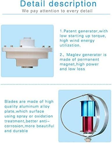 CAJUCA 600W Free Energy Generator Wind Power Mill Vertical Axis Low Start Up Wind Speed Efficient for Home Wind Turbine