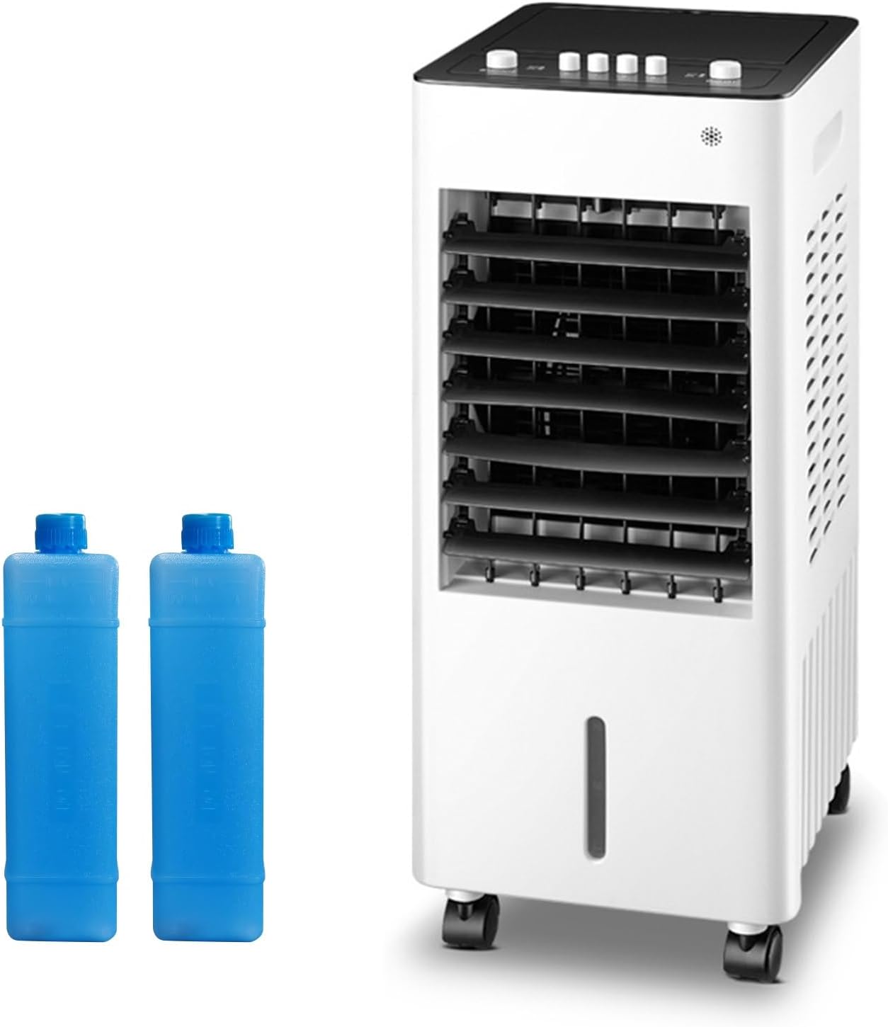 Evaporative Air Cooler, 3-in-1 Indoor Swamp Cooler Air Conditioner with 8 L/2.1 Gal Water Tank, 3 Speed 36 dB, 2 Ice Packs, 90° Oscillation, for Indoor, Bedroom(Black)