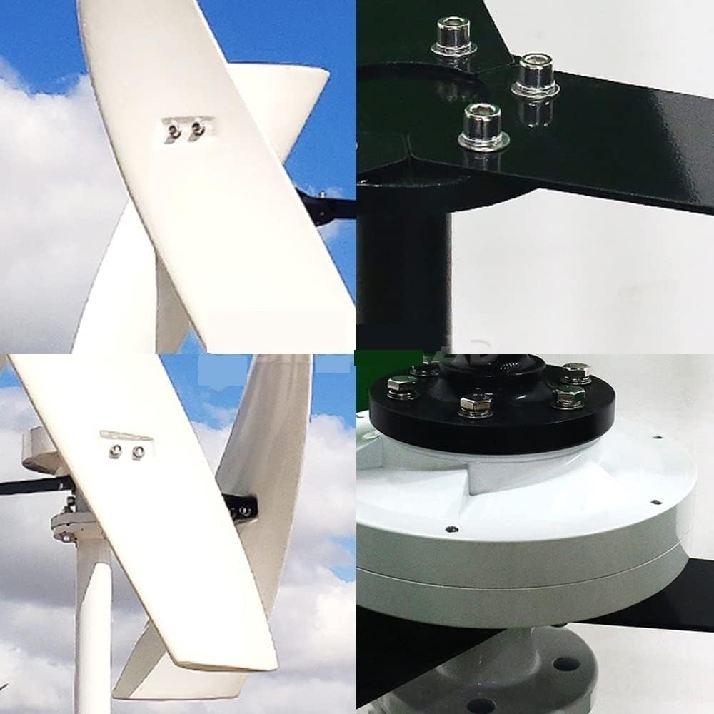 Wind Power Turbine Generator 400W Vertical Axis Permanent Magnet Wind Turbine 12v 24v Energy Windmill with MPPT Controller for Home Factory Use (Color : Wind Controller, Size : White)