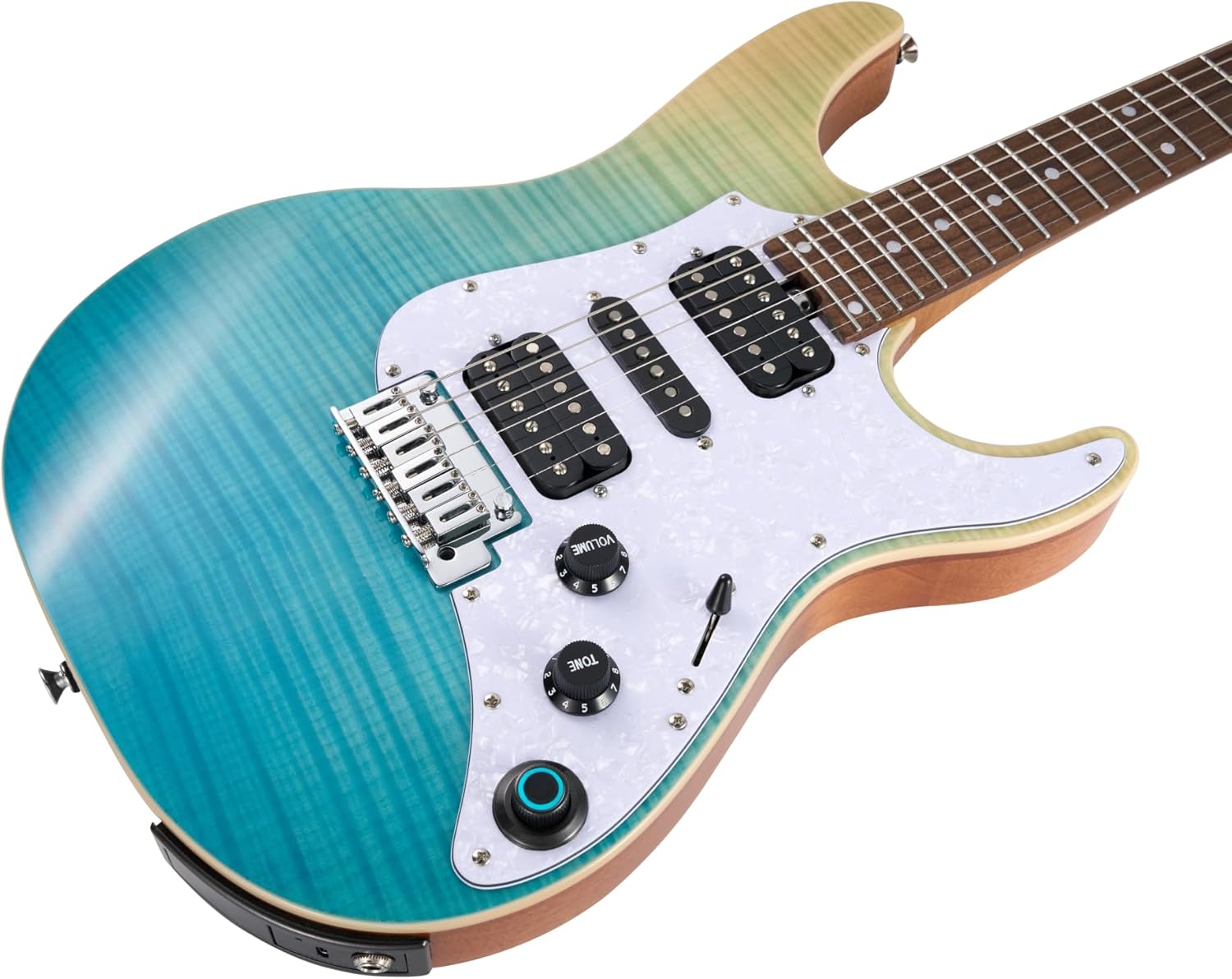 GTRS SL810 Smart Electric Guitar Kit with Stero Output，Effects System, HHS Pickup, Loop Drum Machine, 12 Hours Battery Life, Rosewood Fretboard(blue)