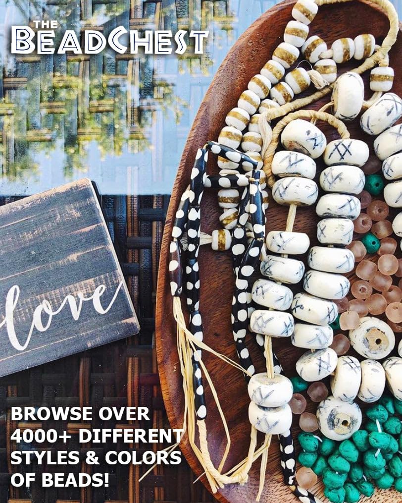 The Bead Chest Nigerian Camel Bone Beads - Full Strand of African Beads (Brown)