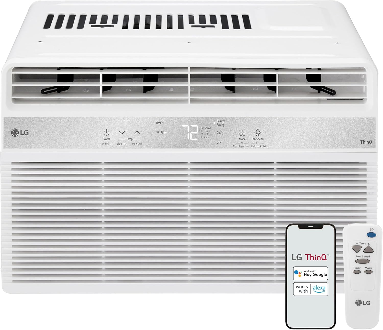 LG 8000 BTU Window Air Conditioner [2024 New] Remote Control WiFi Enabled App Washable Filer Ultra-Quiet Cools 350 Sq. ft for Small & Medium Room AC Unit air conditioner Easy Install White LW8024RSMX