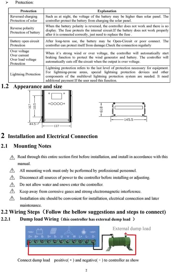 12000W Wind Solar Hybrid System MPPT Charge Controller, 12V-220V Waterproof Wind Turbines Generator Charge Controller Regulator with Dump Load