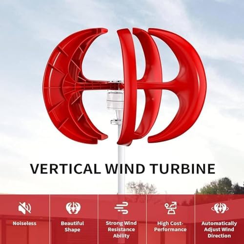 5000W Vertical Wind Turbine Generator Kit - Horizontal Home Use Blades with Controller for 12V/24V/48V DC Battery Charging - Efficient Off-Grid Power Solution