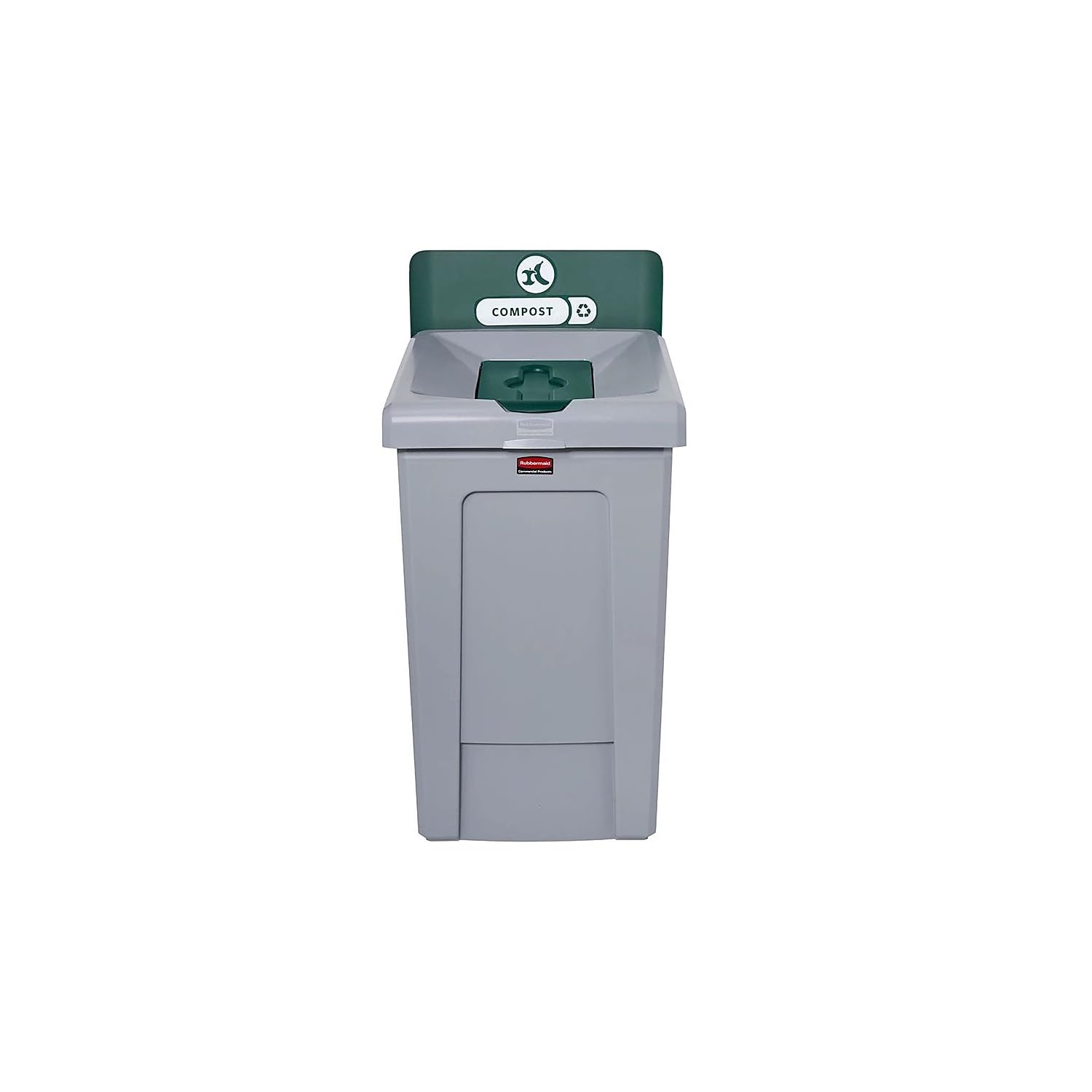 Rubbermaid Commercial Products SLIM JIM Recycling Station 1-Stream Compost Bin/Can/Kit/Station, 33 GAL, for Kitchens/Classrooms/Offices/Back of House/Higher Education/Commercial Facilities