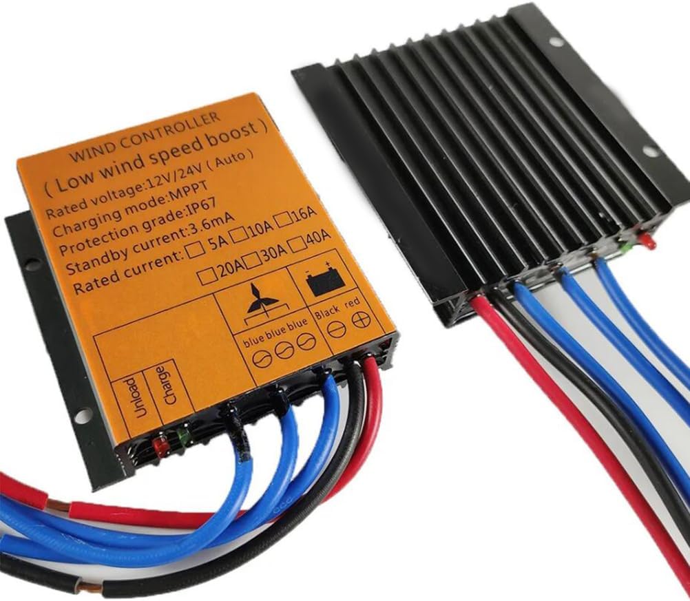 24v,HYZHANHONG 14000W DC 12V/24V/48V Wind Turbines Generator Charge Controller, Waterproof Battery Charge Controller Regulator(Yellow)