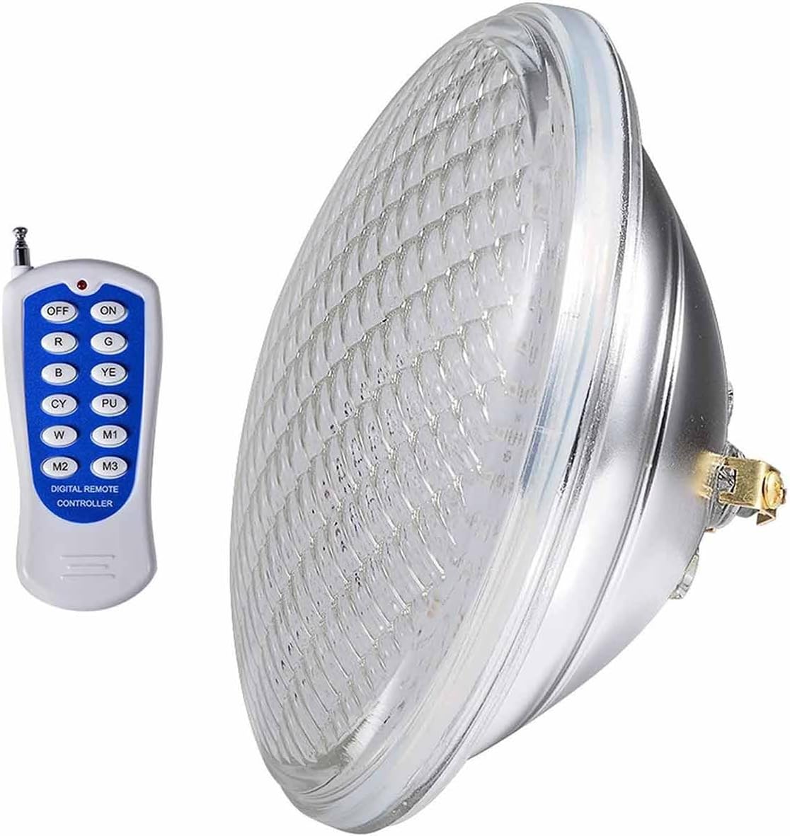 RGB LED Pool Lights Bulb - 12V Low Voltage Pool Lights with Remote Control Spotlights, IP68 Waterproof Submersible LED Underwater Light, Pool Party Decoration(25W)