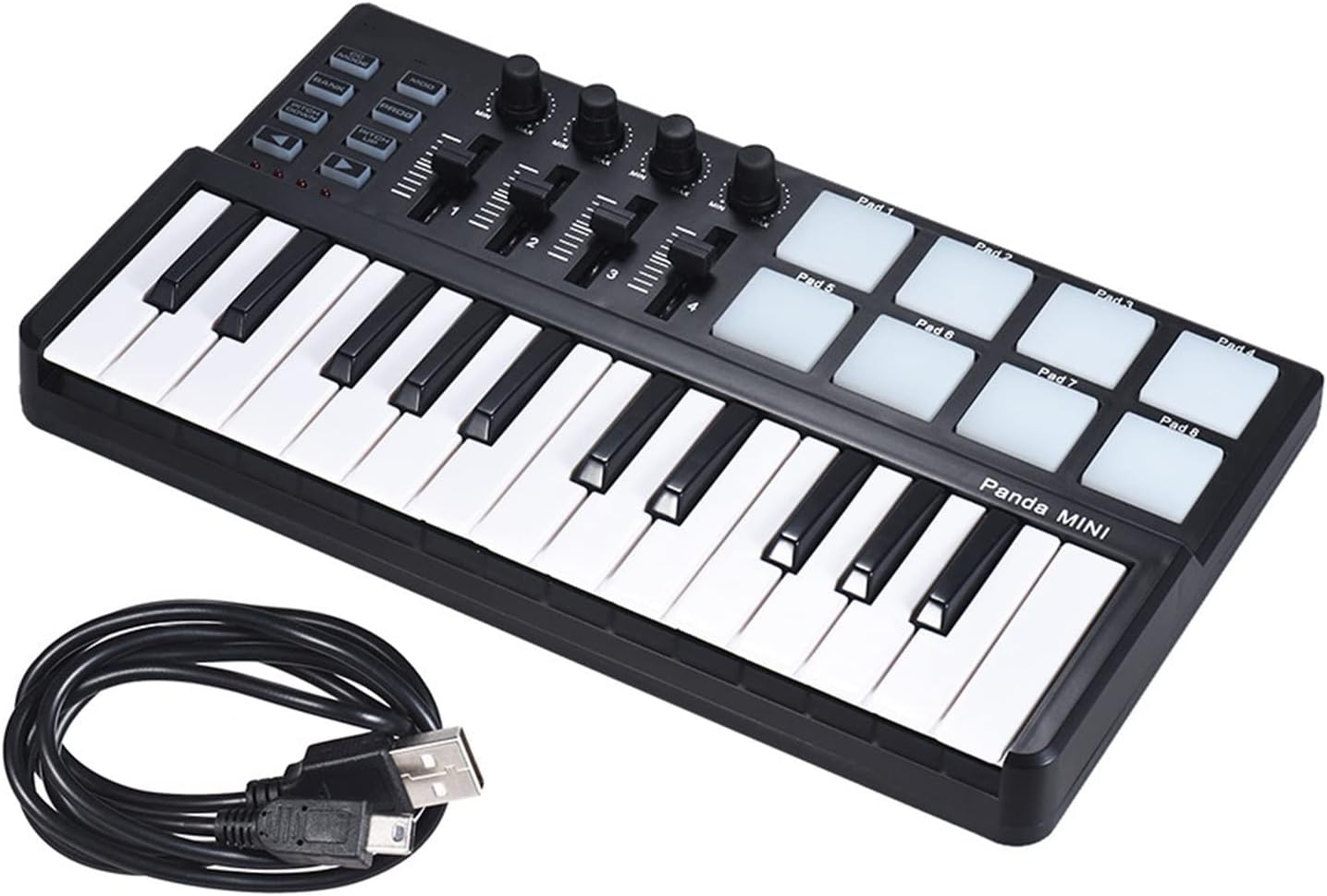 Keyboard Piano Keyboard Portable Mini 25-Key USB Keyboard and Drum Pad MIDI Controller