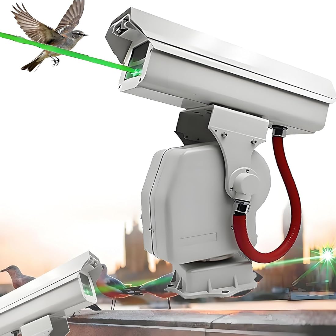 Waterproof Bird Scare Devices,Professional Industrial Repeller Use,Automatic Animal Flock Tracking,with App Control, Operating Temperature -15°-60°,Effective Birds,Sparrow A