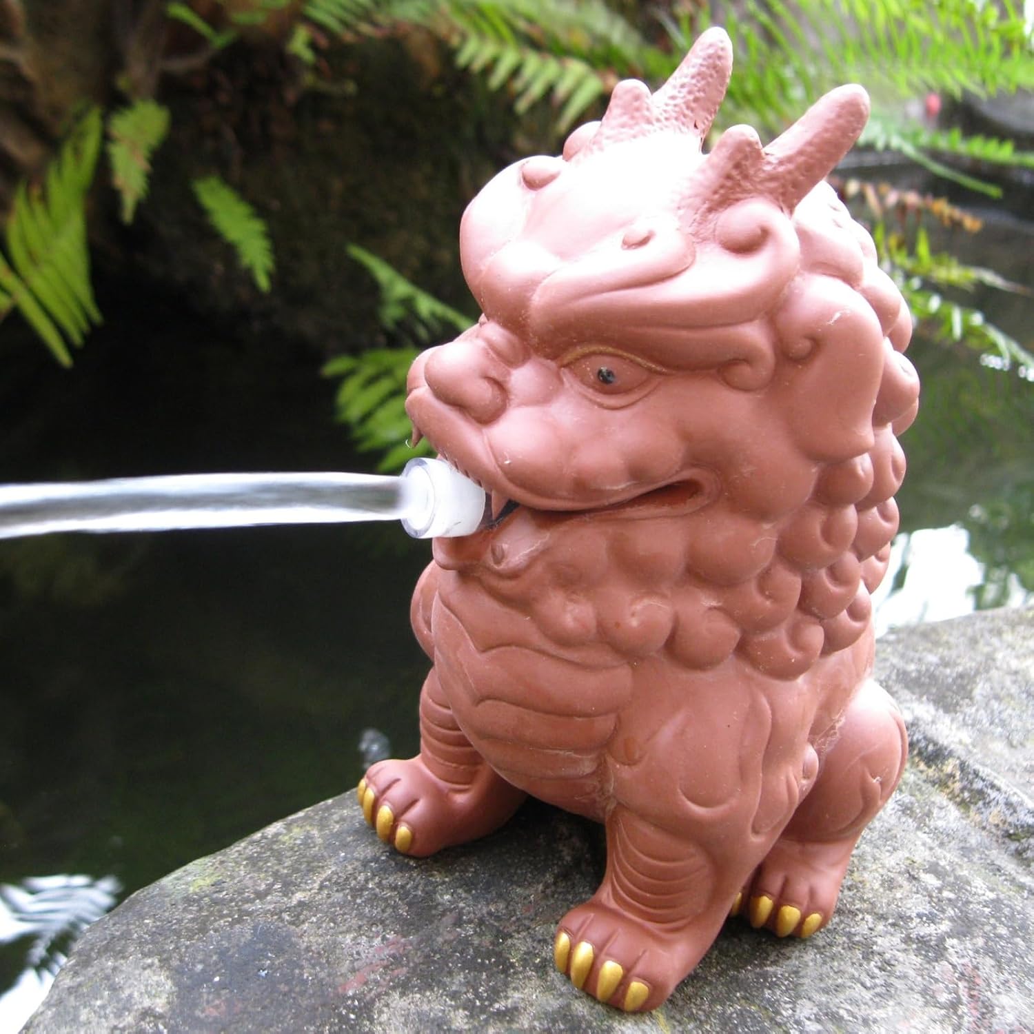 Pond Spitters for Small Ponds, Outdoor Water Feature Statue, Garden Decor for Koi Pond, Pool Fountains for Above Ground Pools, with Water Pump and Hose