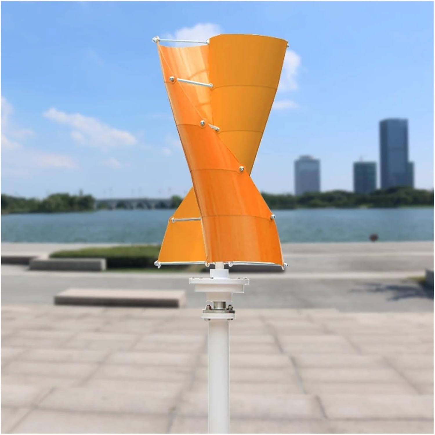 Wind Turbine Generator, 3000W Wind Vertical Turbine Generator Alternative Free Energy Windmill 24V 48V MPPT Controller Wind System for Marine, RV, Home(Orange White,ONLY TURBINE_24V)