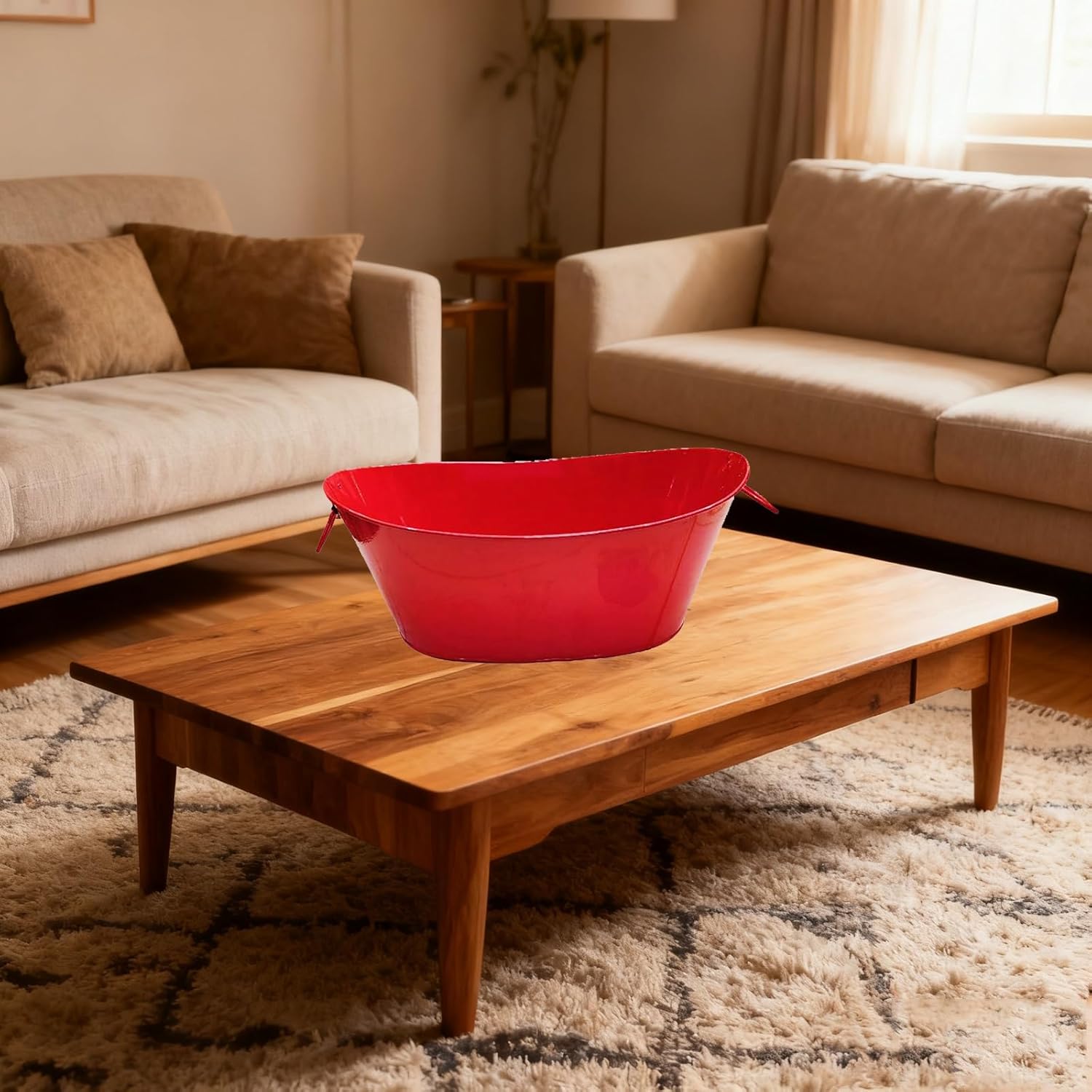 Burn Can for Paper, Burn Barrels for Outside, Tabletop Fire Pit, Table Top Fire Pit, Outdoor Fire Pits, Metal Bucket for Leaves, Trash, Backyard Debris(Red)