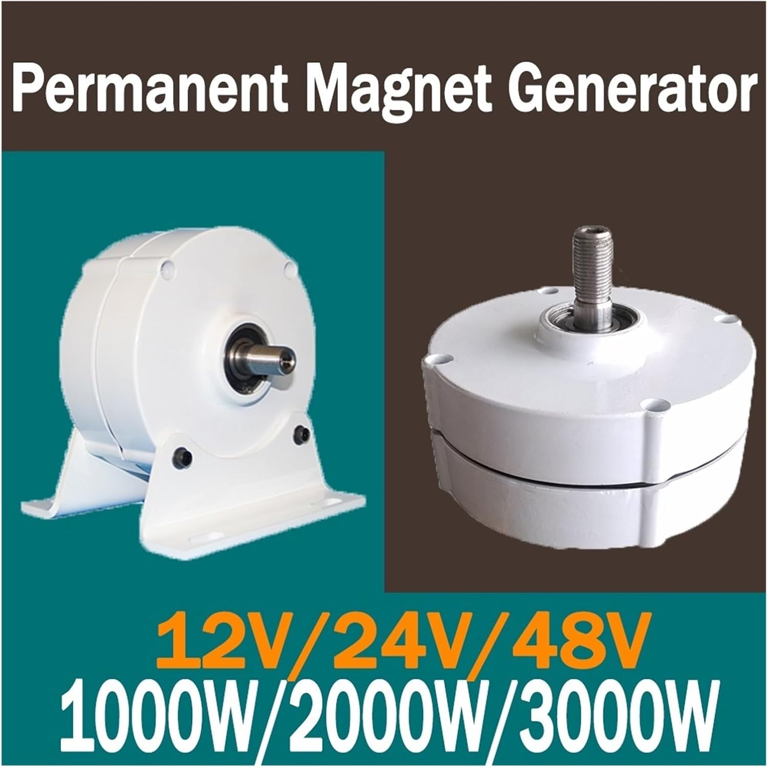 1000W 2000W 3000W 12V 24V 48V Low Speed Permanent Magnet Generator Household Motor DIY Wind Turbine 1KW 2KW 3KW Low Starting Speed for Home(with Base,48V_3000W)