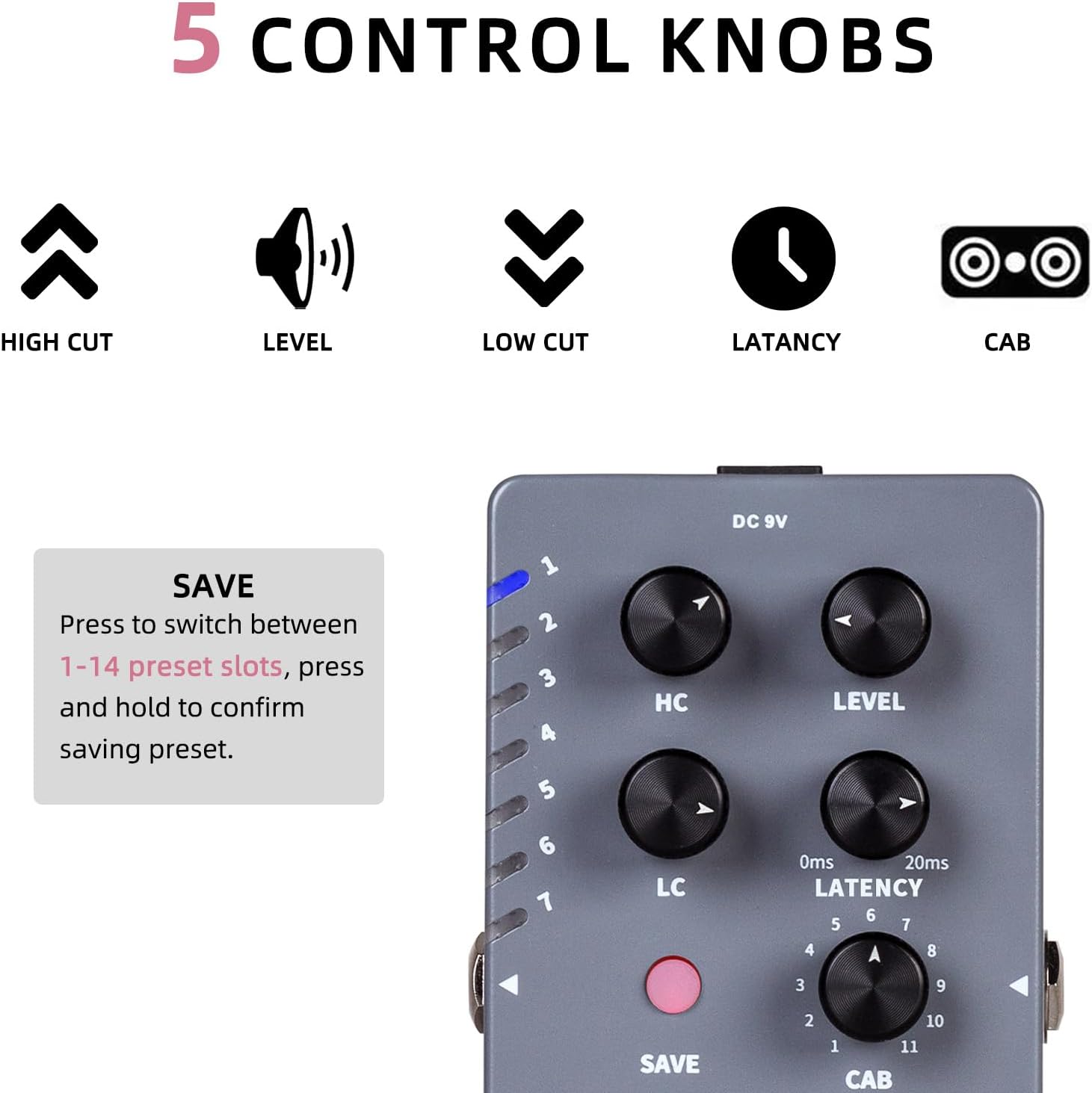 MOOER CAB X2 Dual Footswitch Cab Sim IR Loading Stereo Cabinet Simulation Pedal with 14 Presets Slots Supporting Software Editing