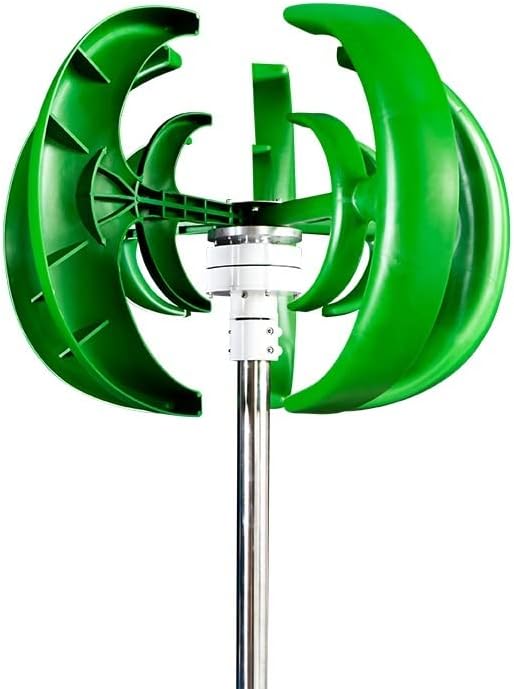 Wind Power Turbine Generator 800W Vertical Wind Turbine 12v 24V Vertical Axis Wind Generator Small Windmill Free Energy With MPPT Charging Controller (Color : White, Size : TURBINE ONLY_12V)