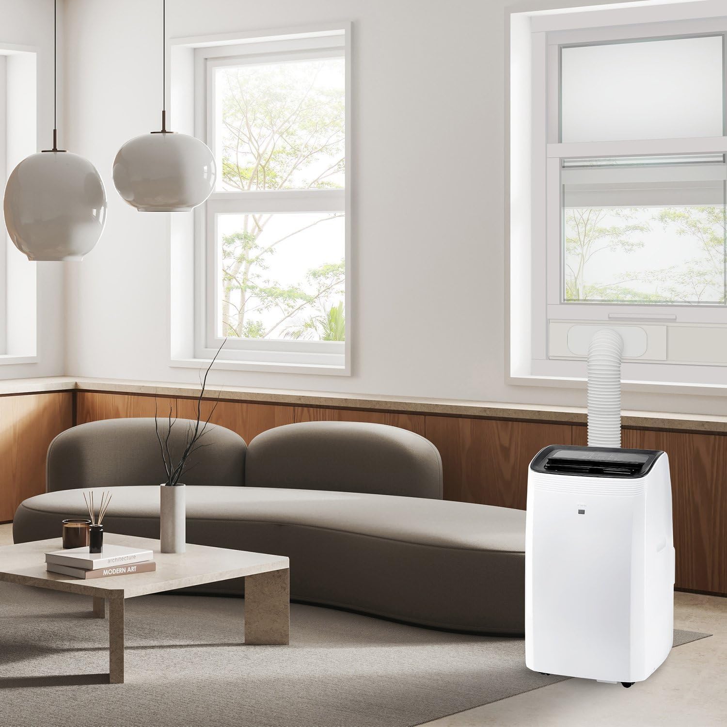 TCL H10PH36W 10,00 SACC BTU Smart Portable Air Conditioner with Heat, Fan & Dehumidifier Modes, 450 Sq. Ft, Remote Control, Compatible with Alexa/Google Assistant, Install Kit Included, White