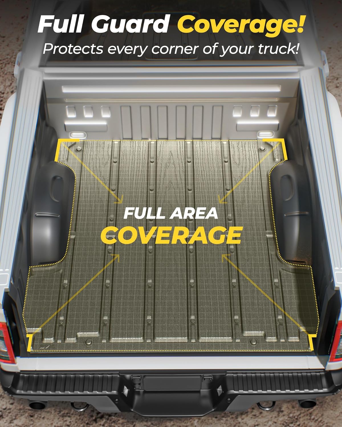 3W Truck Bed Mat Fit for 2020-2024 2025 Jeep Gladiator (5ft Bed), All Weather Protection Custom Fit TPE Heavy Duty Truck Bed Liner for Jeep Gladiator JT Accessories Black