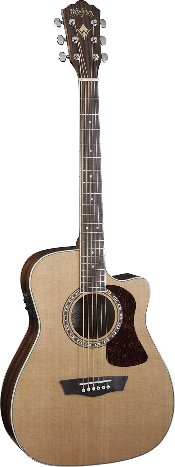 Washburn Heritage 10 Series HF11SCE Folk Cutaway Acoustic Guitar, Rosewood Fretboard, Natural