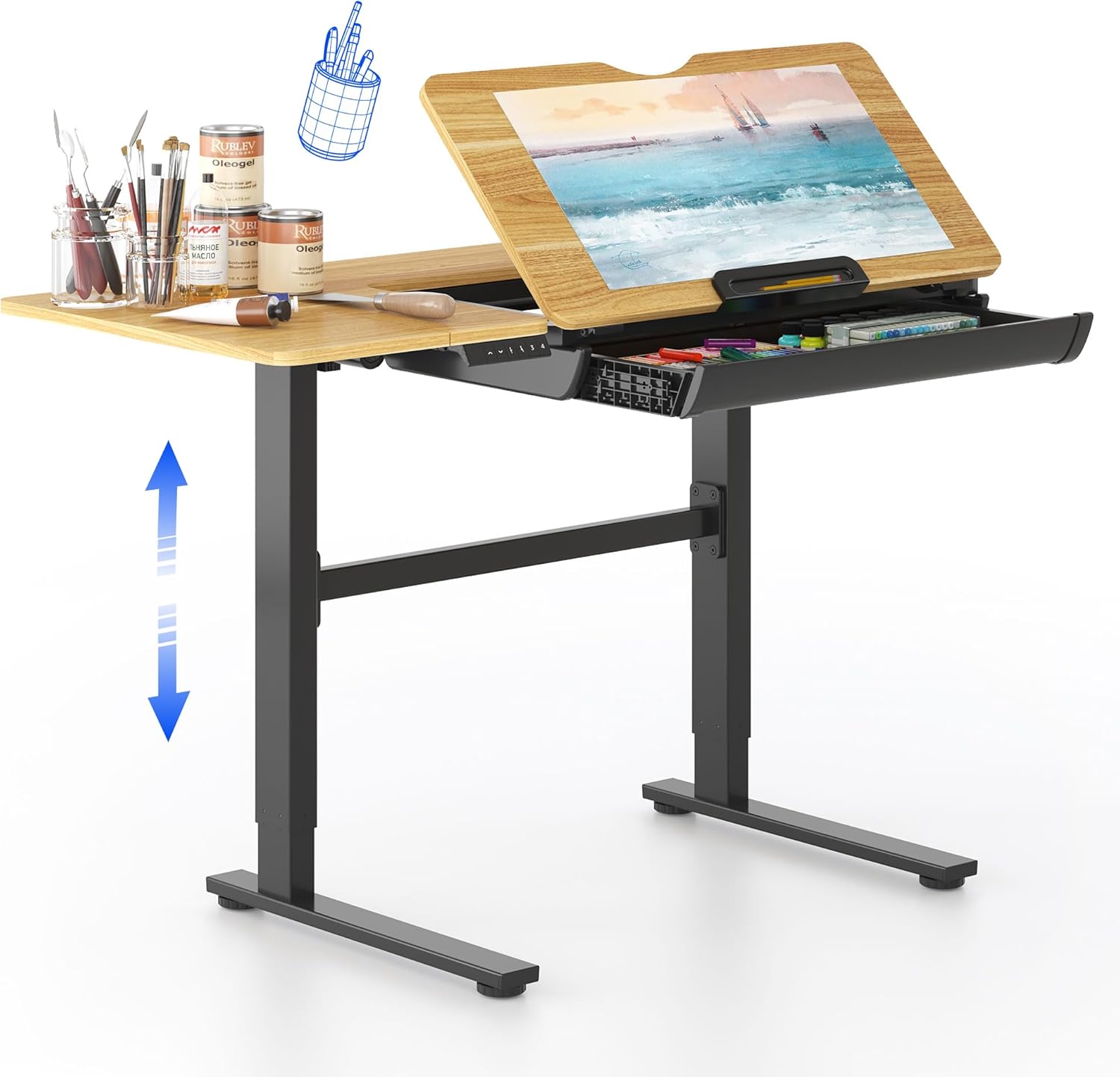 FLEXISPOT Electric Drafting Table Adjustable Height 47.2
