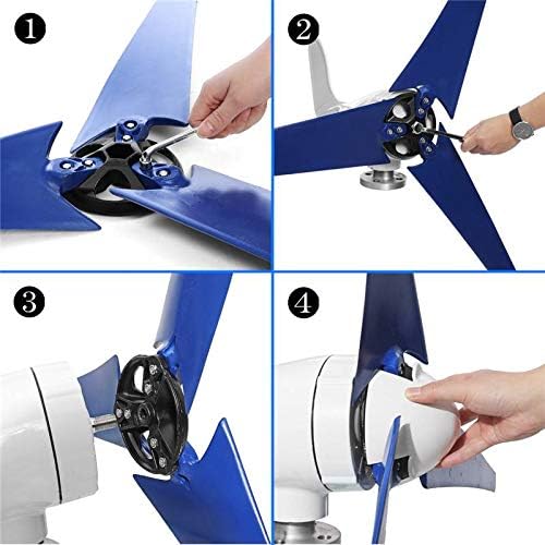 6000W 3/5Blade Horizontal Wind Generator 12/24V Wind Turbines Generator Windmill Energy Turbines Charge with Controller for Camp,24v,3 Blades
