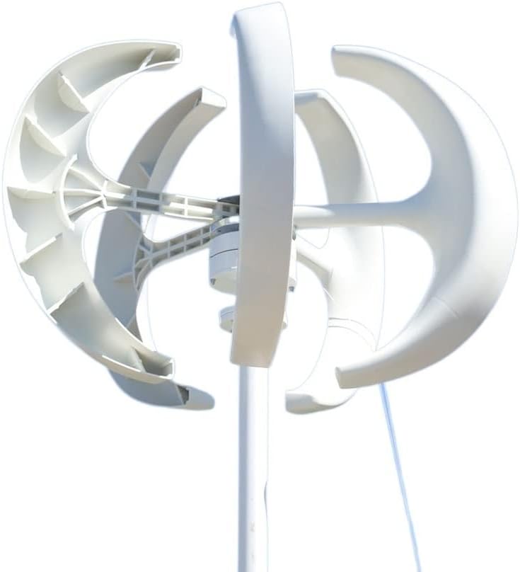 Wind Turbine, Home Low Noise 5000W 12V 24V 48v Vertical Wind Power Generator Free Energy Windmill Permanent Maglev with Controller(White,with COTROLLER_48V)