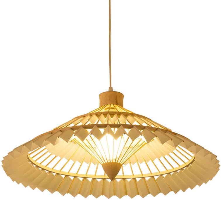 Creative Umbrella-Shaped Bamboo Pendant Lamp, Hand-Woven Rattan Hanging Light, Natural Bamboo Woven Chandelier, Lighting Fixture for Cafe and Bar Decoration