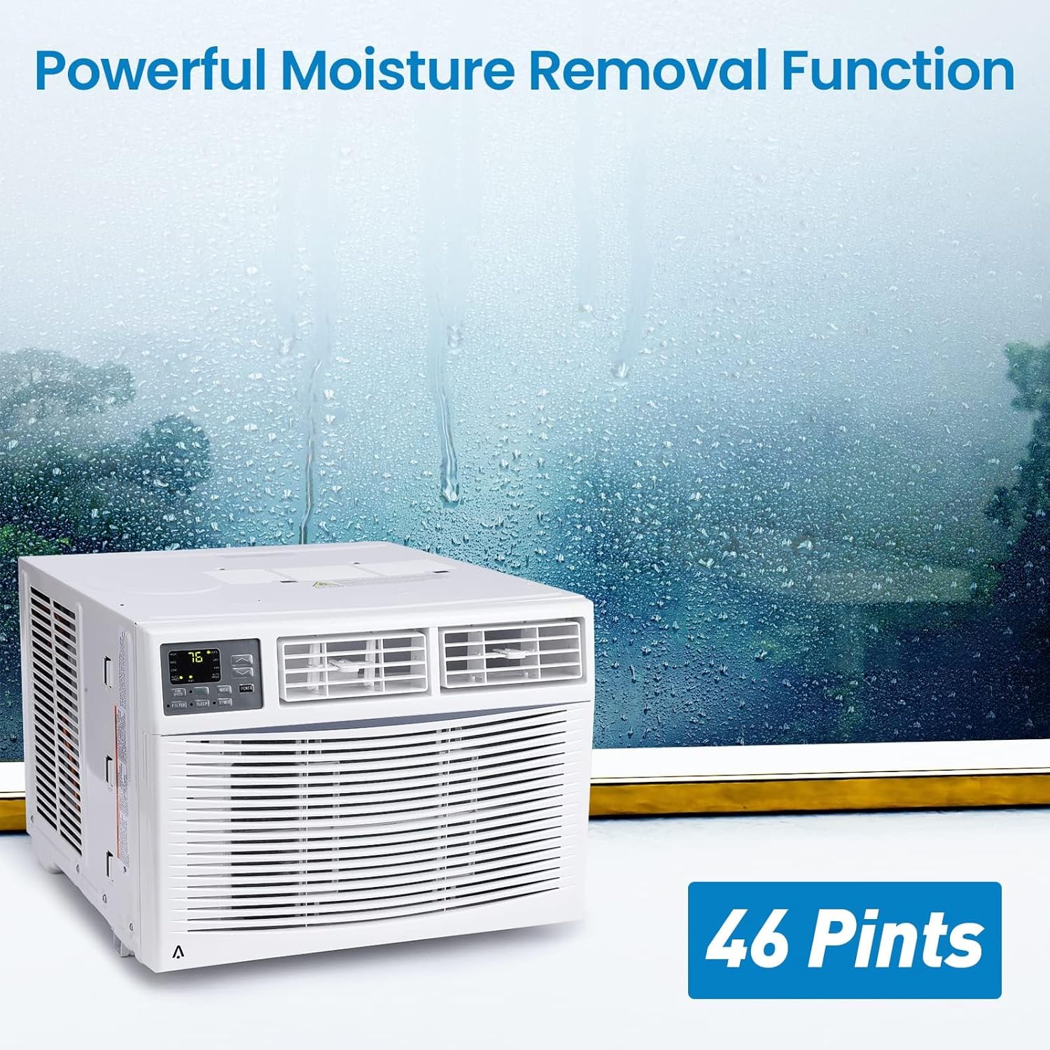 12,000 BTU Window Air Conditioner - Cools 550 Sq.Ft, Energy Efficient ECO Mode, Quiet Operation, 3 Fan Speeds & Auto Restart for Bedroom/Living Room