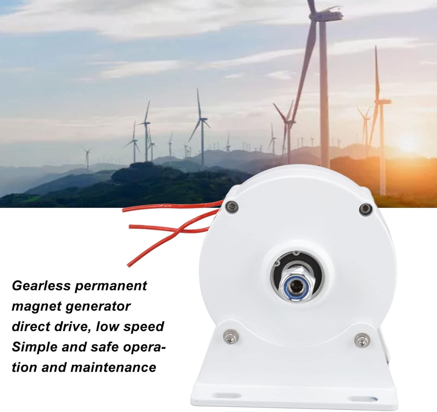 Three Phase Alternator, DIY 6000W 12V 24V 48V Gearless Permanent Magnet Low Speed 750 RPM Aluminum Alloy H Class Insulation Energy Saving AC Alternator for Vertical Horizontal Wind Turbine(12V)