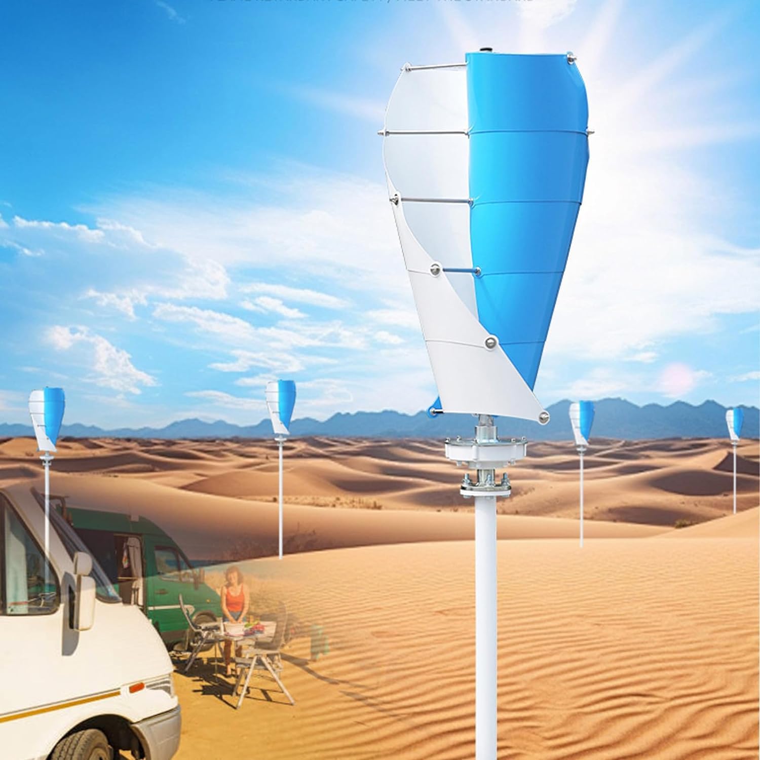 CHRISK 4000W Wind Turbine Generator, Windmill Generator Wind Turbine Businesses Wind Turbines, Generator with Controller on Grid Inverter