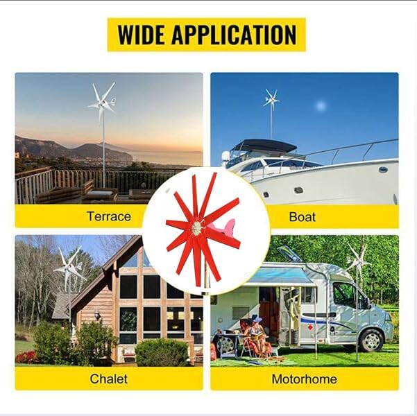 14000WThree Phase Alternator Permanent Magnet Generator, 10 Blades Electric 3 Phase AC Alternator Electric Motor Generator for Wind Generator(220V)