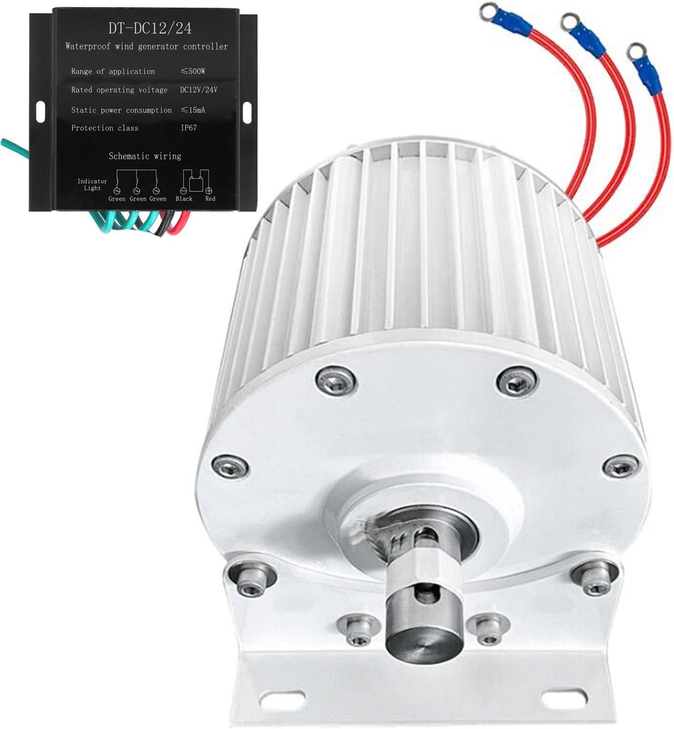 12V 24V 48V 3 Phase Gearless Permanent Magnet,12000W AC Alternators Use for Wind Water Turbine Diesel Enginer (with Base)