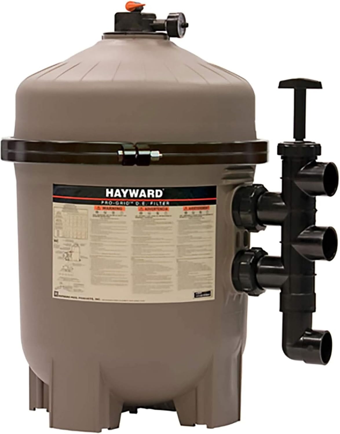 Hayward ProGrid 60 Square Foot High Capacity 120 Gallon Per Minute DE Filter for Large In Ground Swimming Pools and Outdoor Spas, Brown