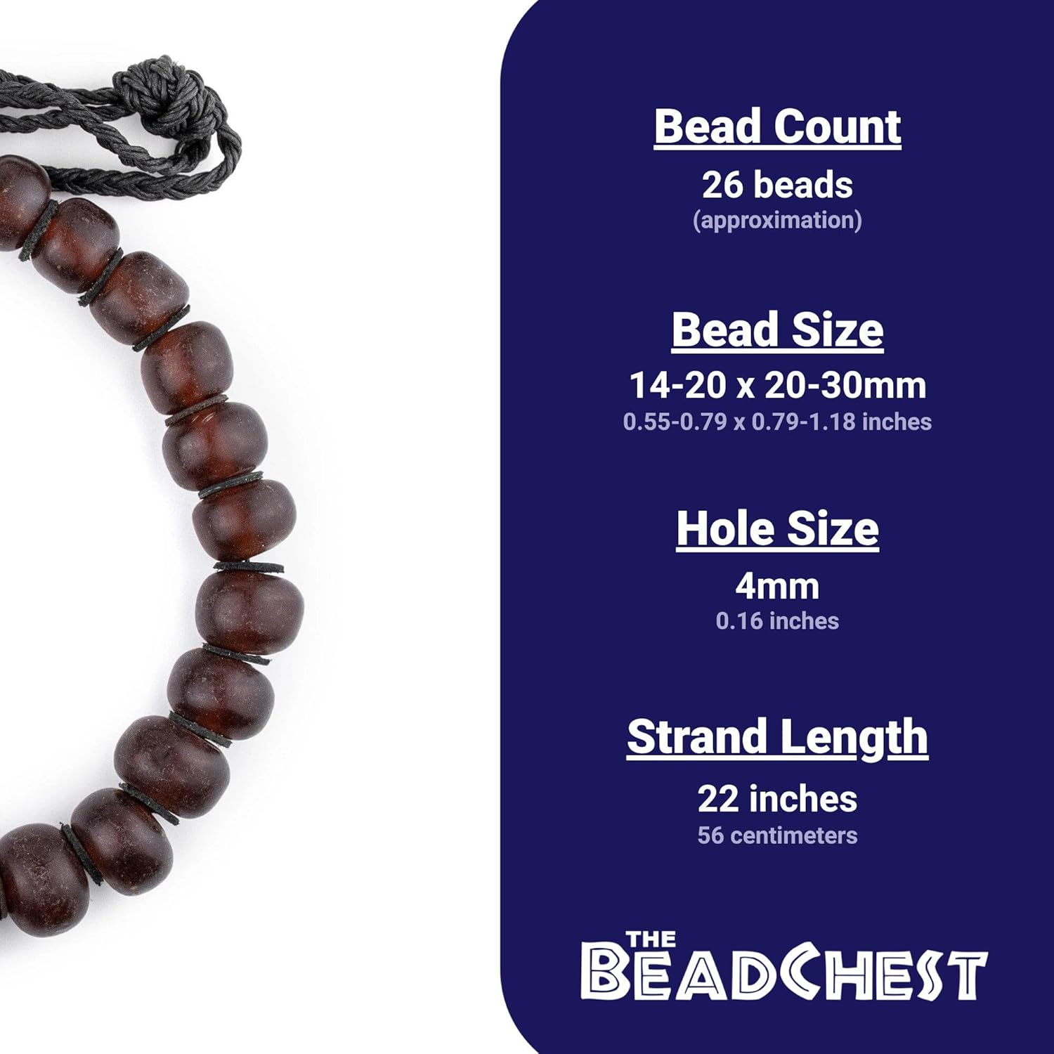 The Bead Chest Translucent Burgundy Amber Resin Beads Graduated 25mm Morocco African Brown Round Large Hole 22 Inch Strand Handmade