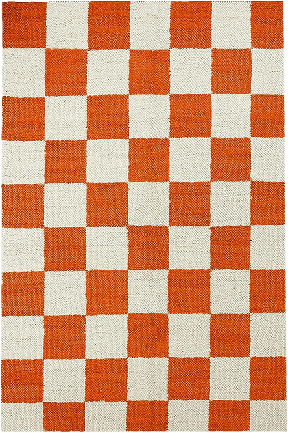 Rectangular Area Rug 12x18 Ft Natural Orange Handwoven Boho Jute Rugs Checkered Square Pattern Jute Rug Ideal for Living Room Bedroom Dining Room Farmhouse Over Size & Home Décor
