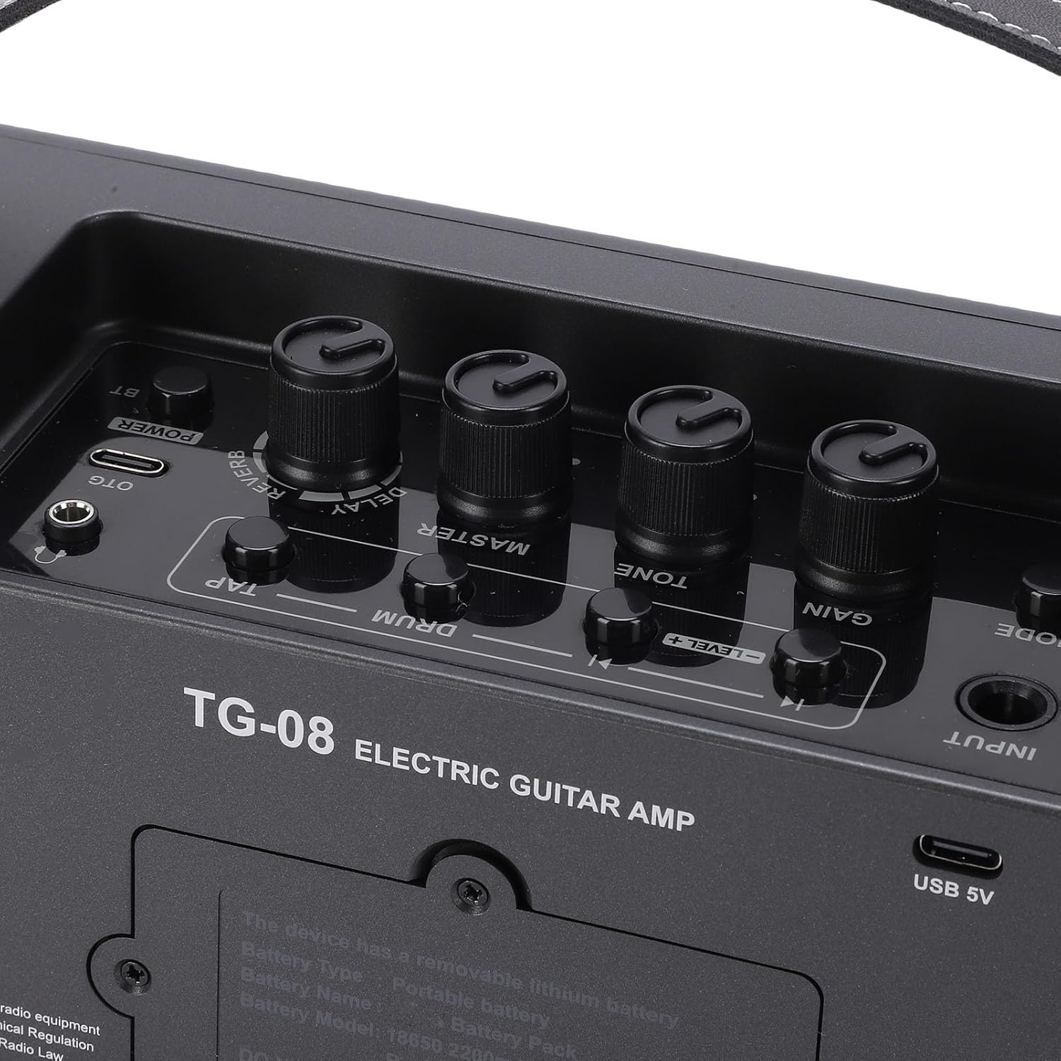 10W Electric Guitar Amplifier Rechargeable Portable Speaker with Headphone Jack USB C Rechargeable Battery for Outdoor Practice Travel, Studio