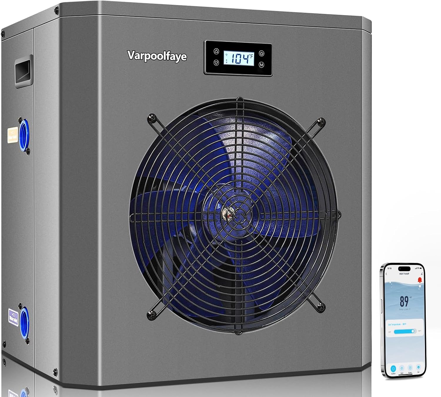 Pool Heaters for Above Ground Pools 16000 BTU Electric Above Ground Pool Heater Pump 120v Swimming Pool Heat Pump WiFi Control Heat Or Cool Spa Heater Pump