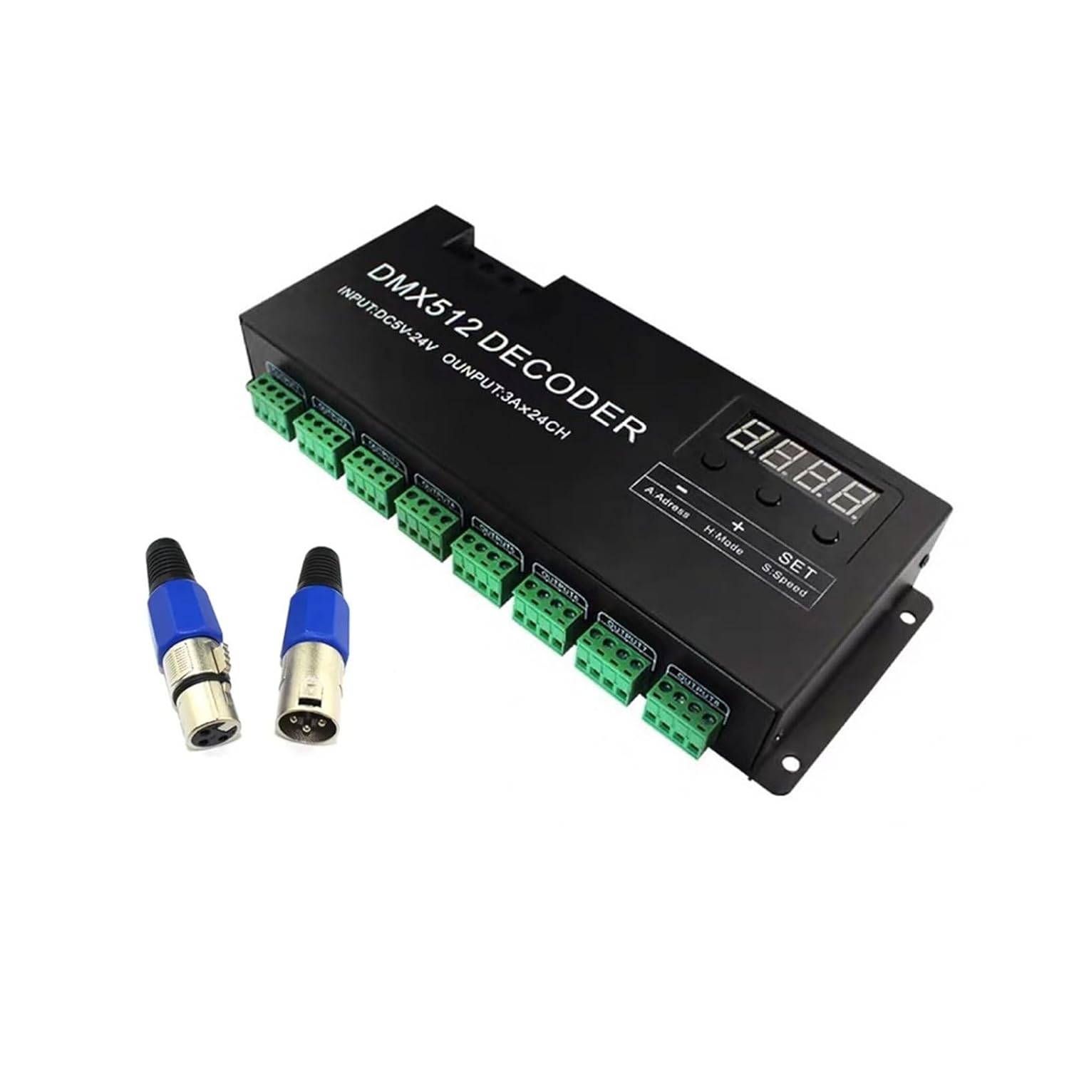 Digital 24 Channel RGB DMX512 Decoder 5-24V Controller(24CH(3CH 8) 3A RGB)