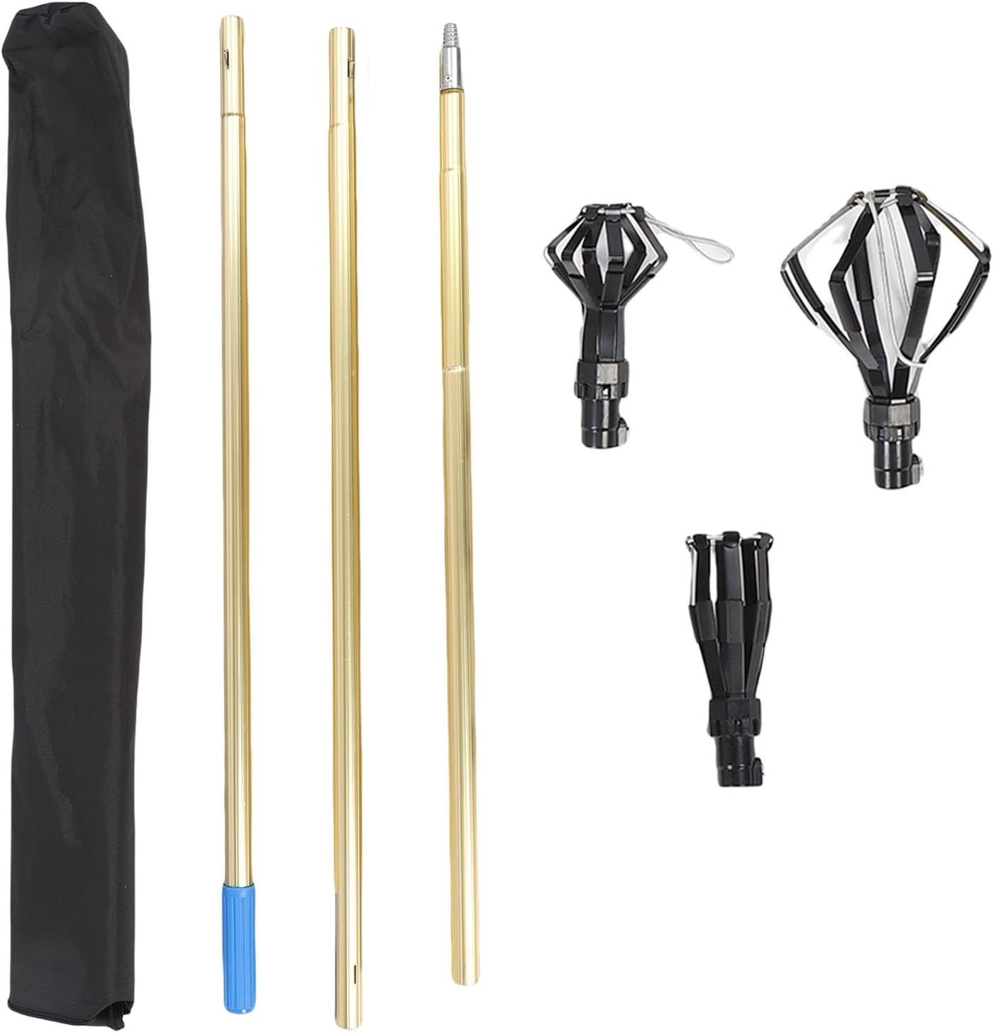 Hyuduo High Ceiling Light Bulb Changer Light Bulb Changer Pole Kit Ti Alloy Light Bulb Extension Pole Changer with Baskets for High Ceilings and Recessed Lights