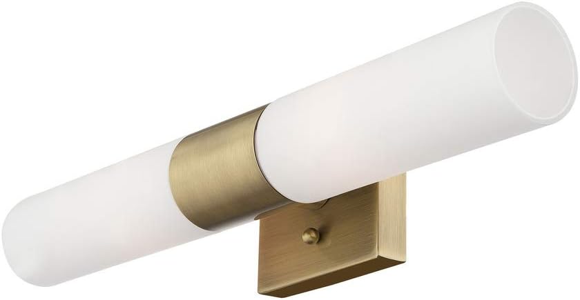 Livex Lighting, 10102-01, Aero, ADA Bath Vanity, 2 Light, Antique Brass