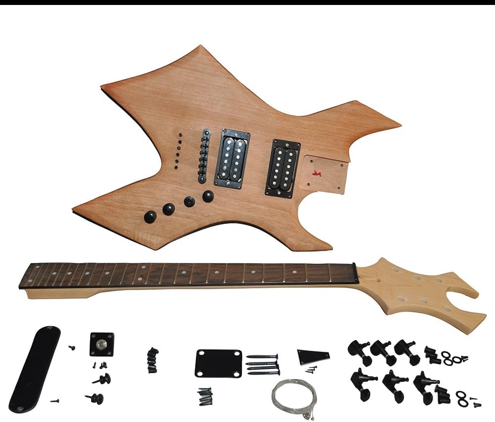 RSW DIY Electric Guitar Kit, Mahogany Body, Maple Neck, Rosewood Fretboard, 24 Frets, Right-Handed