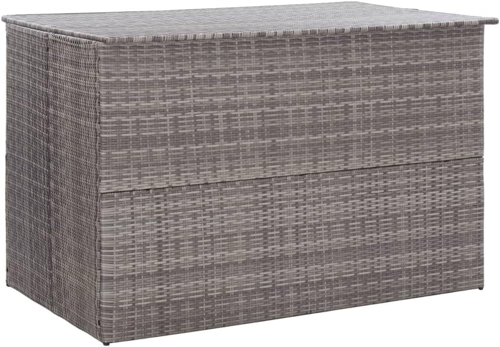 Patio Storage Box,deck box bench,deck box,patio furniture, for Patio, Lawn, Backyard, Outdoor,PE liner with zipped closure, Gray 59.1