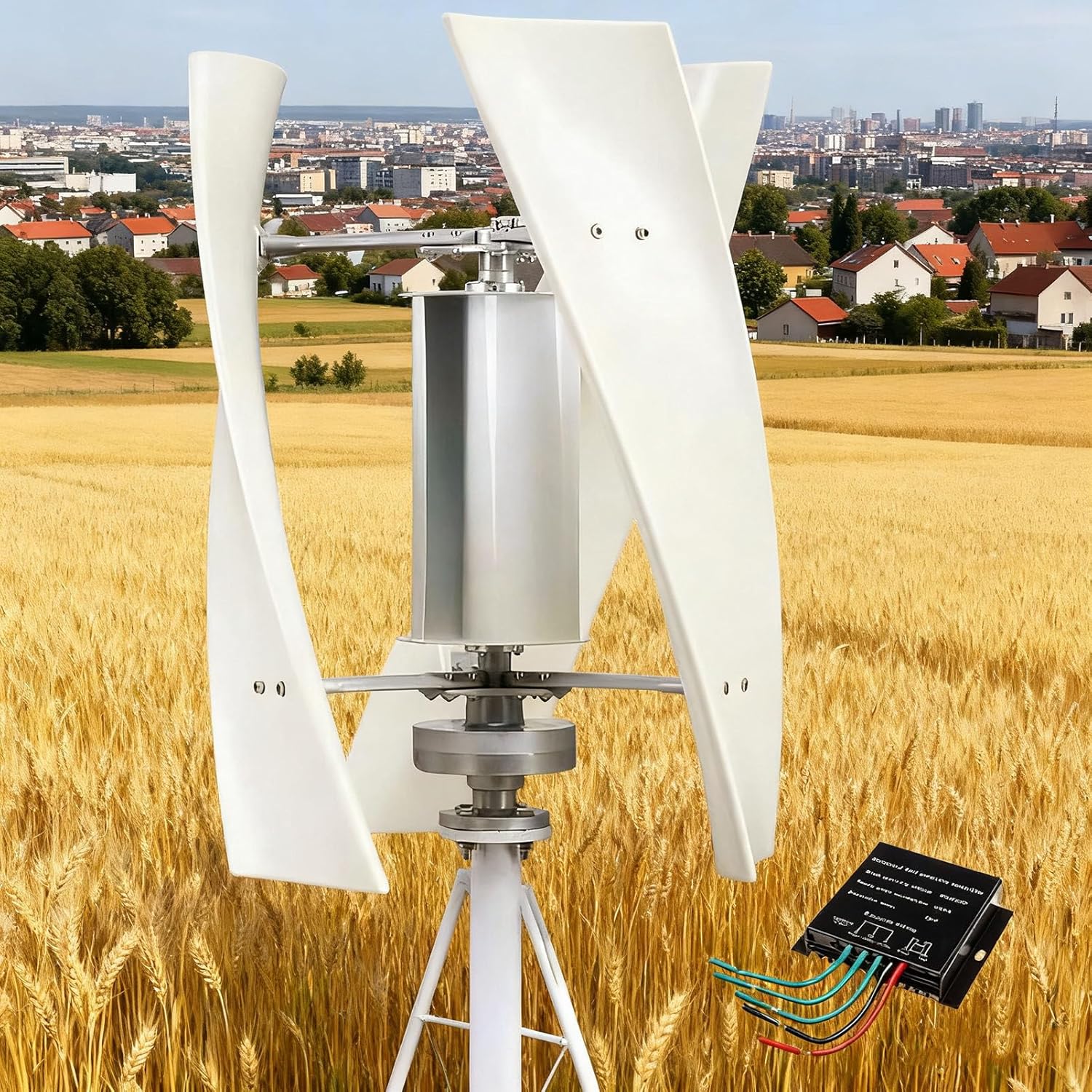 Wind Turbine Generator 15000W,12/24/48/220V Vertical Helix Wind Power Turbine Kit 35