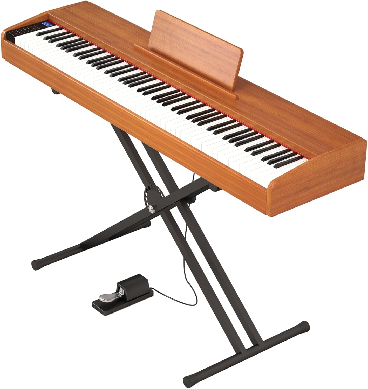 Digital Piano 88 key Semi Weighted Keyboard With X Stand & Sustain Pedal, Full-Size Beginner Electric Piano For Bluetooth, Headphone Mode, USB-MIDI