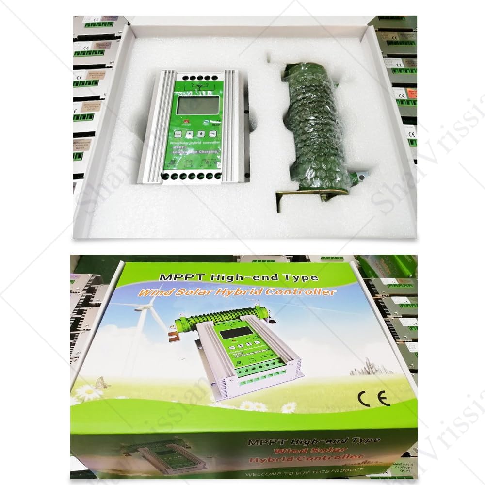 300w-1200w Mppt Wind Solar Hybrid Controller,Boost Function,Voltage Automatic,for 12/24/48v Sealed and Lithium Battery,Colorful LCD Display,for Home Boat Street Light W400/S500W-12V
