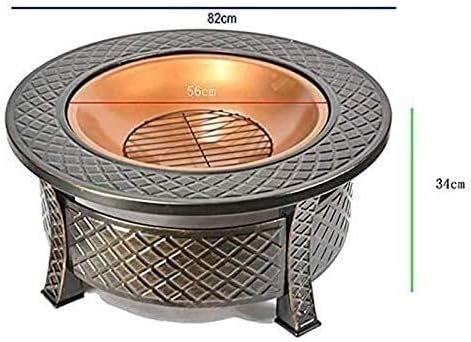 Fire Pits Outdoor Wood Burning Outdoor Fire Pit, Steel Portable Wood Burning Fire Pit with Flame Design with Cover BBQ Cooking for Outside Camping Backyar