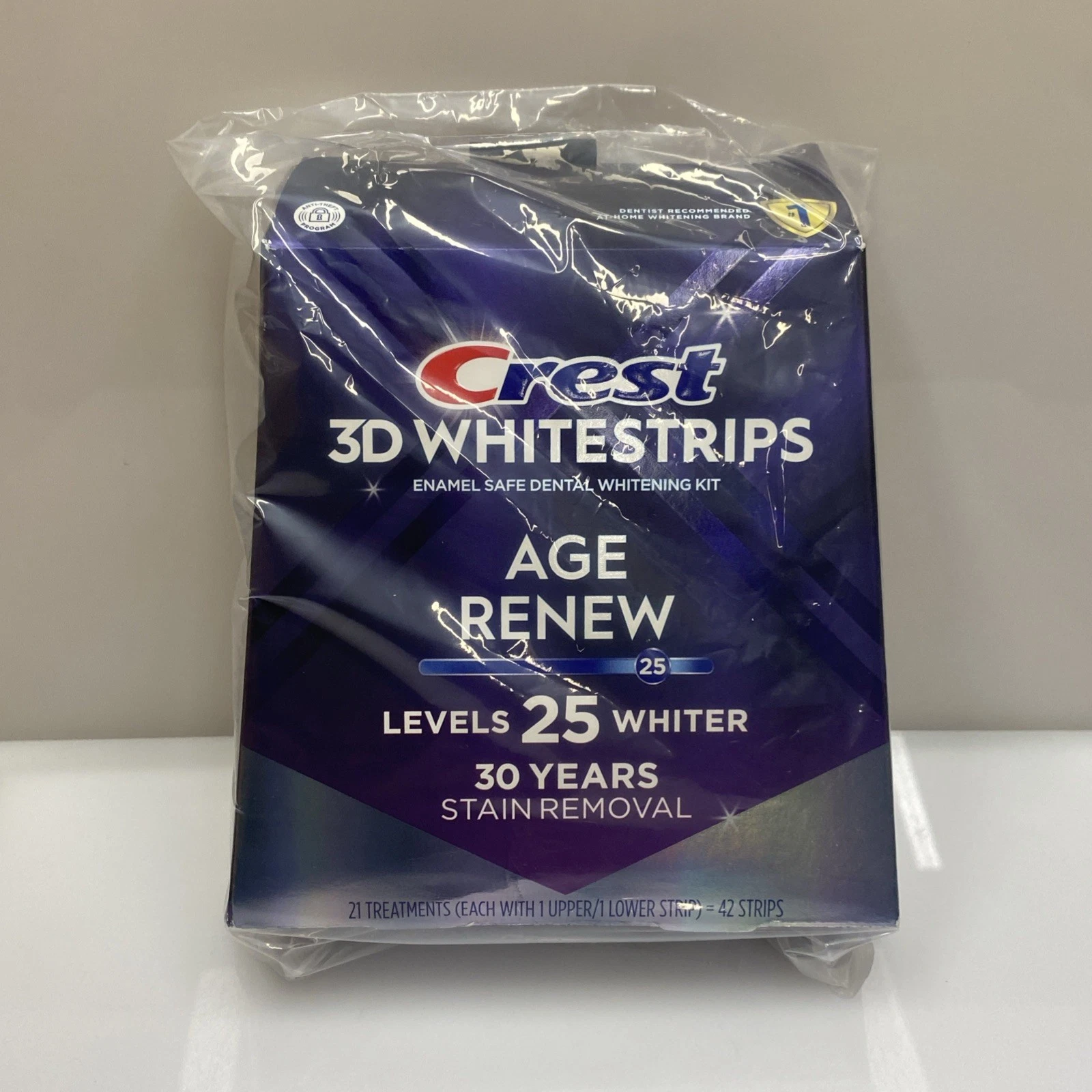 Crest 3D Whitestrips - Age Renew Levels 25 Whiter 21 Treatment -Open Box